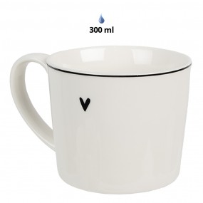 26CEMU0141 Mug 300 ml White Ceramic Heart Drinking Cup