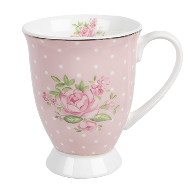 SWRMU-2 Mug 300 ml Pink Purple Porcelain Roses Drinking Cup