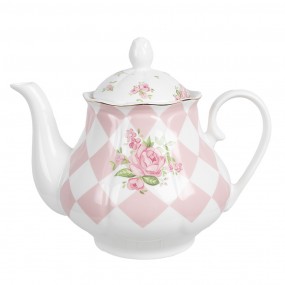 2SWRTE Teapot 1000 ml Pink White Porcelain Roses