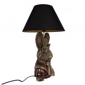 25LMC0033 Table Lamp Rabbit Ø 37x61 cm Gold colored Black Polyresin Desk Lamp