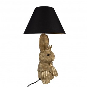 25LMC0034 Table Lamp Rabbit Ø 37x61 cm Gold colored Black Polyresin Desk Lamp
