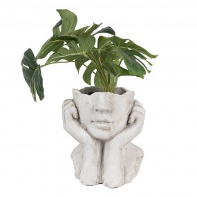 26TE0498L Indoor Planter Woman 20x17x22 cm Grey Stone Flower Pot