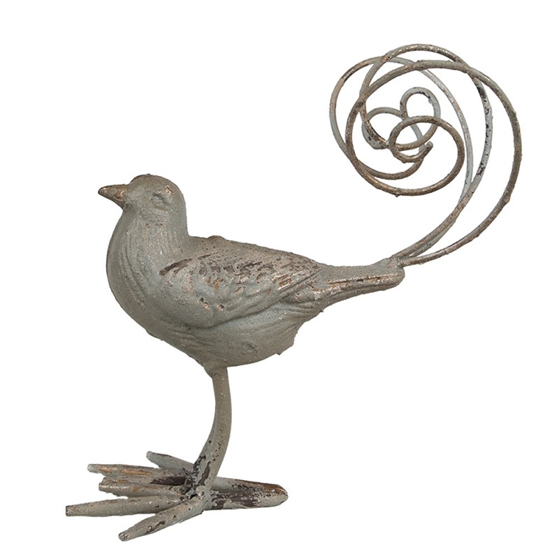 6Y5589 Decorative Figurine Bird 17x10x20 cm Green Iron