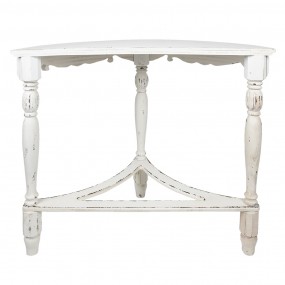 25H0544 Side Table 106x48x87 cm White Wood Console Table