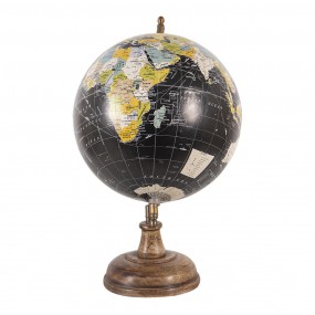 264914 Globe 22x33 cm Noir Bois Fer Globe terrestre
