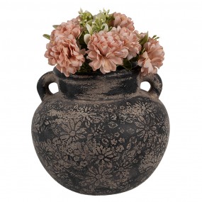 26CE1706 Pot de fleurs Ø 16x14 cm Gris Céramique