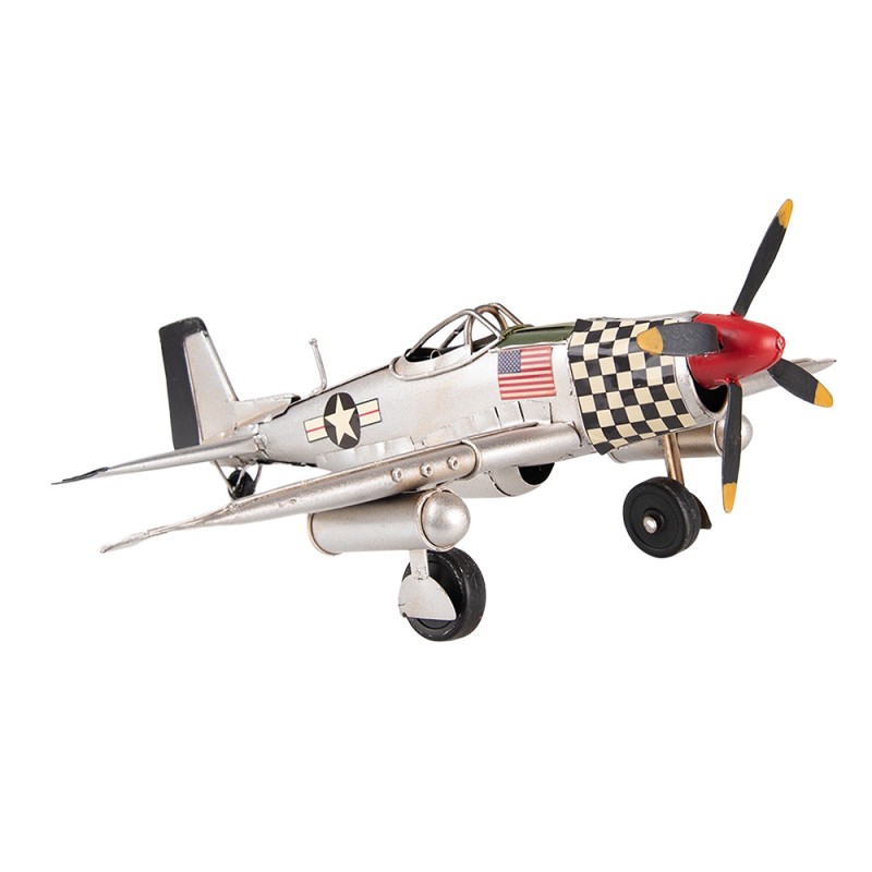 6Y4964 Decorative  Miniature 35x32x13 cm Grey Iron Miniature Airplane