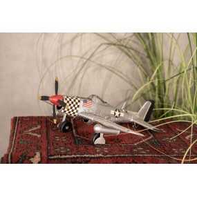 26Y4964 Miniature décorative 35x32x13 cm Gris Fer Avion miniature