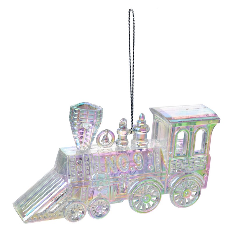 65601 Weihnachtsanhänger Zug 12 cm Silberfarbig Kunststoff