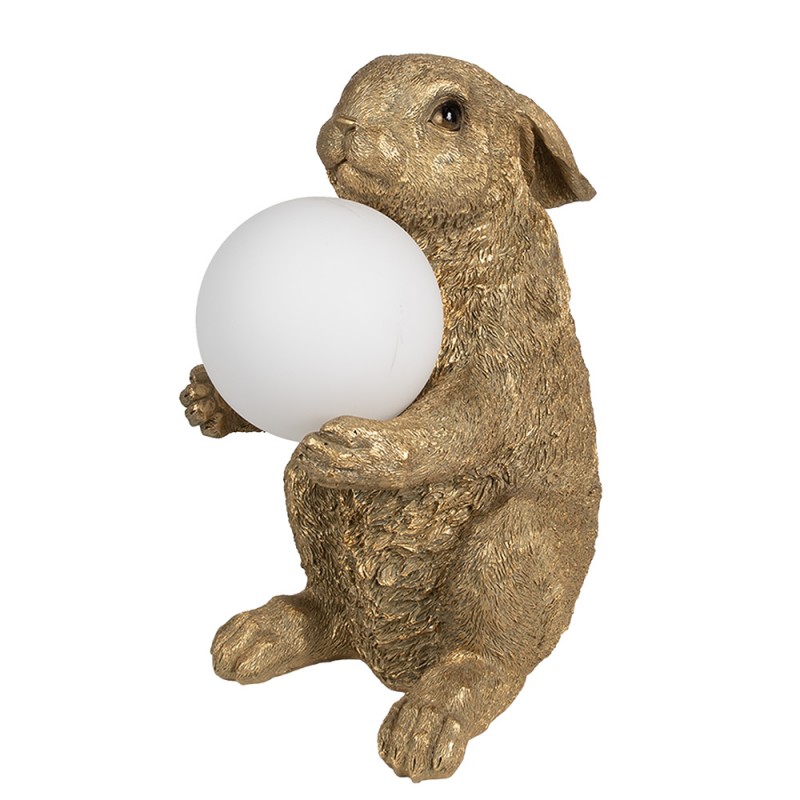 6LMP790 Table Lamp Rabbit 27x19x35 cm Gold colored Polyresin