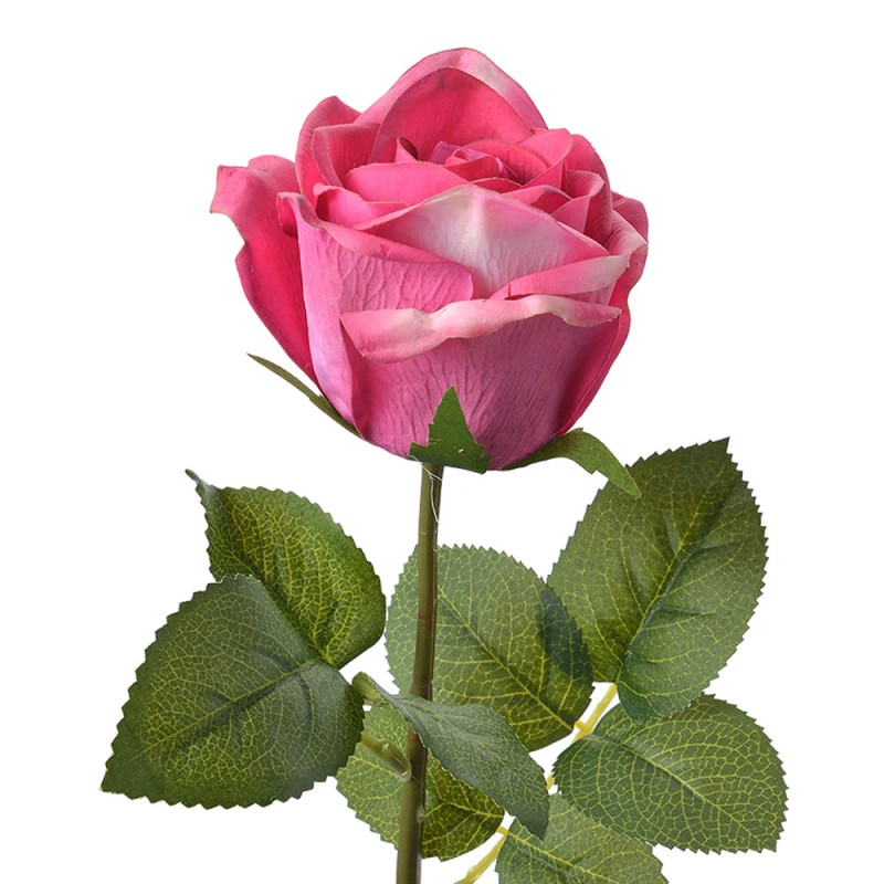 6PL0274 Artificial Flower Rose 44 cm Pink Plastic
