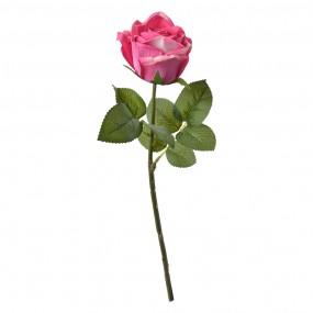 26PL0274 Artificial Flower Rose 44 cm Pink Plastic