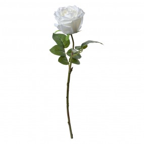 26PL0275 Artificial Flower Rose 44 cm White Plastic