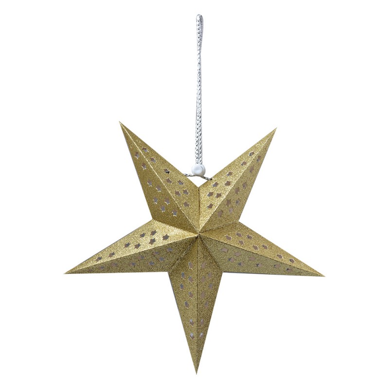 6PA0512S Hanging star 30x10x30 cm Gold colored Paper