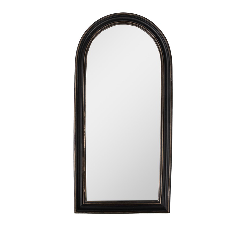 62S288 Mirror 15x31 cm Black Polyresin Glass Wall Mirror