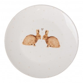 2BSLCDP Breakfast Plate Ø 20 cm White Brown Porcelain Rabbits