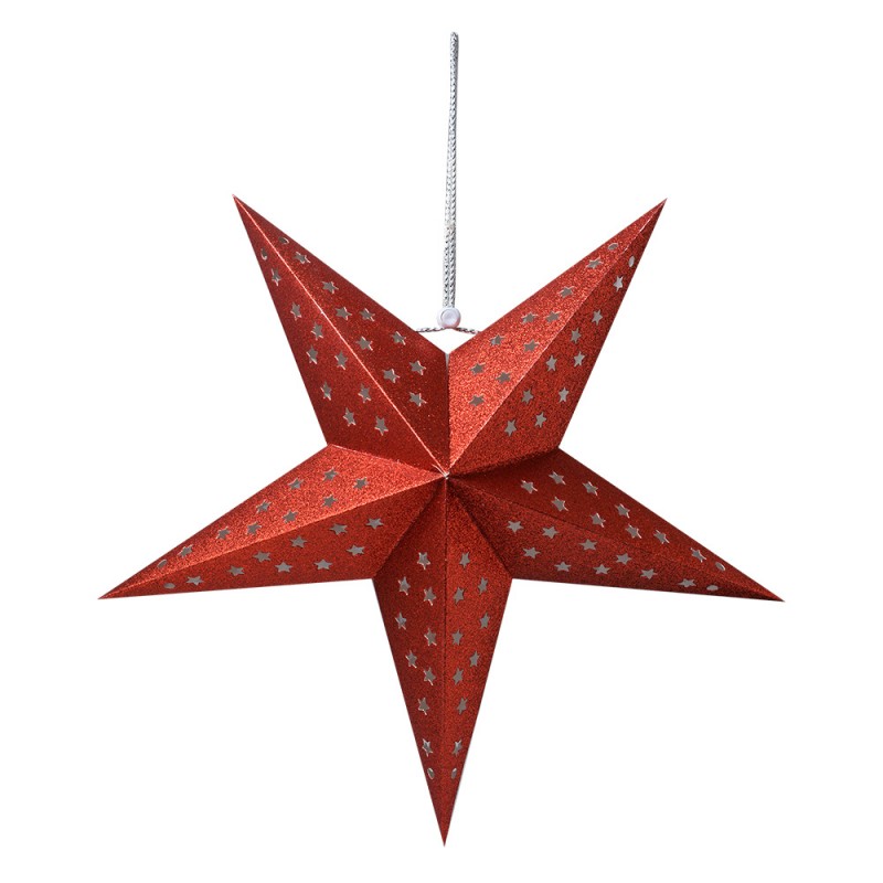 6PA0512SR Hanging star 30x10x30 cm Red Paper