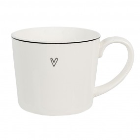 26CEMU0142 Mug 300 ml White Ceramic Heart Drinking Cup