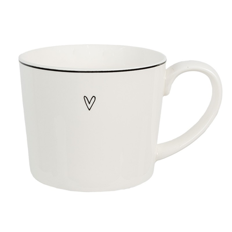 6CEMU0142 Mug 275 ml Blanc Céramique Coeur Gobelet