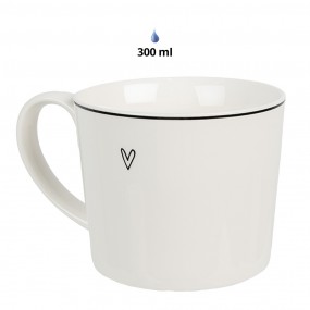26CEMU0142 Mug 300 ml White Ceramic Heart Drinking Cup