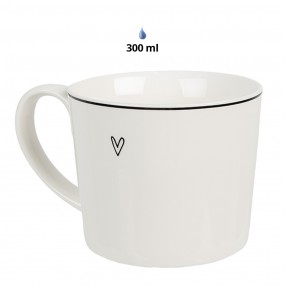 26CEMU0142 Tasse 275 ml Weiß Keramik Herz Trinkbecher