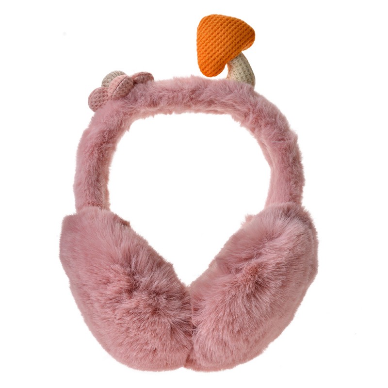 JZCEW0032P Earmuffs for Girls Pink Plush Mushrooms
