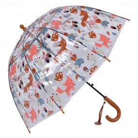2JZCUM0006O Paraplu Kind  Ø 65x65 cm Oranje Kunststof Dieren Regenscherm