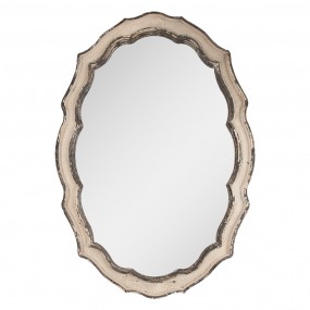 252S303 Specchio 52x3x75 cm Beige Marrone  Legno Vetro Specchio da parete