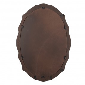 252S303 Mirror 52x3x75 cm Beige Brown Wood Glass Wall Mirror