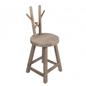 25H0682 Plant Table 30x30x70 cm Brown Wood Antler Foot stool