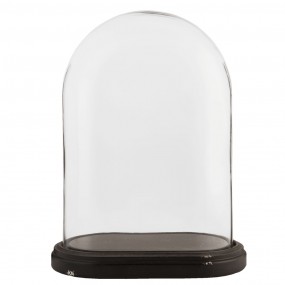26GL1269 Cloche 26x15x34 cm Brown Glass Oval Glass Bell Jar