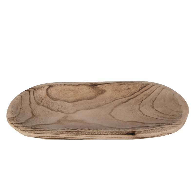 6H2130 Decoratie schaal  40x18x4 cm Bruin Hout Rechthoek Fruitschaal