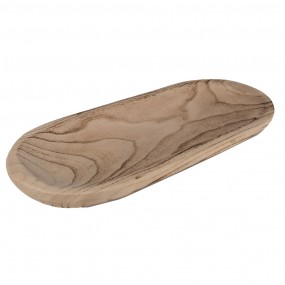 26H2130 Decoratie schaal  40x18x4 cm Bruin Hout Rechthoek Fruitschaal