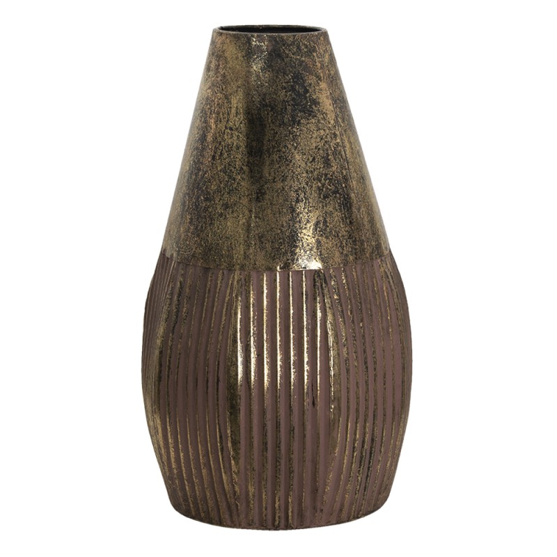6Y4519 Vase Ø 22x38 cm Couleur cuivre Métal Rond Vase de décoration