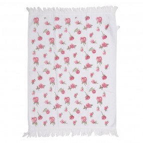2CT029 Guest Towel 40x66 cm White Pink Cotton Roses Toilet Towel