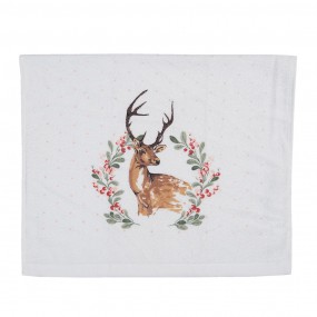 2CTDCH Guest Towel 40x66 cm White Brown Cotton Deer Rectangle Toilet Towel