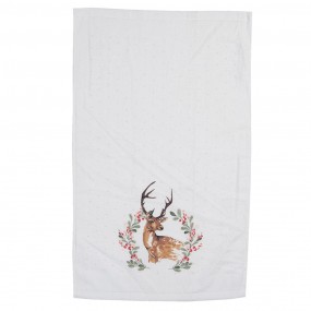 2CTDCH Guest Towel 40x66 cm White Brown Cotton Deer Rectangle Toilet Towel