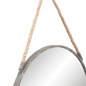 252S121 Mirror Ø 56 cm Grey Iron Round Large Mirror