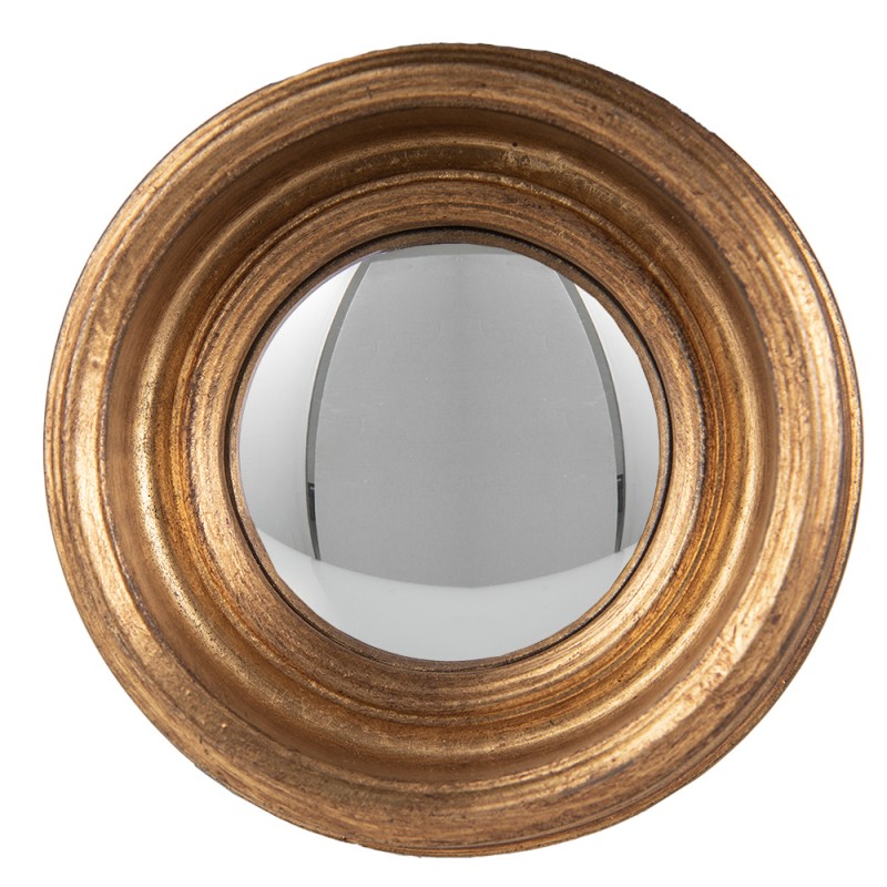 62S200GO Mirror Ø 24 cm Gold colored Plastic Round Large Mirror