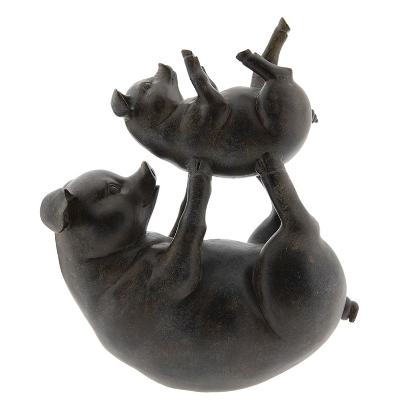 6PR2429 Figurine Cochon 32 cm Gris Polyrésine Cochon Accessoires de maison