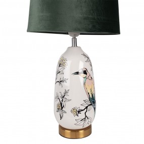 26LMC0039 Tafellamp  Ø 28x50 cm  Wit Groen Kunststof Vogel Bureaulamp