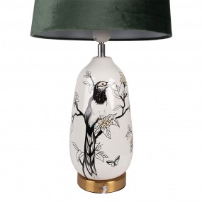 26LMC0039 Tafellamp  Ø 28x50 cm  Wit Groen Kunststof Vogel Bureaulamp