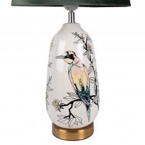 26LMC0039 Tischlampe Ø 28x50 cm  Weiß Grün Kunststoff Vogel Schreibtischlampe