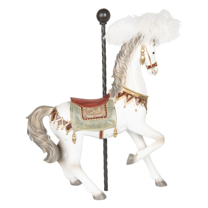 6PR2441 Figurine Horse 54 cm White Polyresin Home Accessories