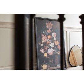 250767 Quadro 80x2x120 cm Nero Tela Fiori  Decorazione murale