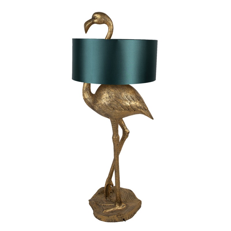 5LMC0021 Floor Lamp Flamingo 55x40x142 cm  Gold colored Green Polyresin Standing Lamp