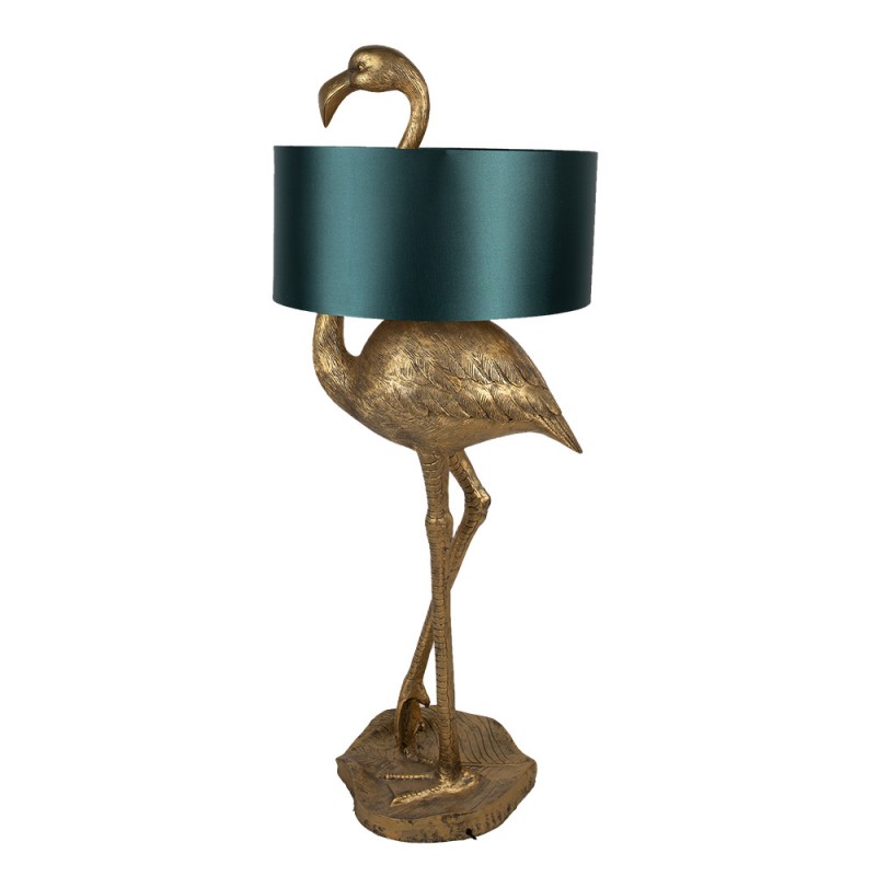 5LMC0021 Lampadaire Flamant rose 55x40x142 cm  Couleur or Vert Polyrésine Lampe sur pied