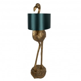 25LMC0021 Lampadaire Flamant rose 55x40x142 cm  Couleur or Vert Polyrésine Lampe sur pied