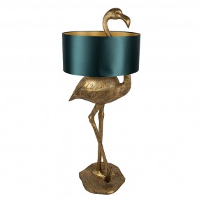 25LMC0021 Lampadaire Flamant rose 55x40x142 cm  Couleur or Vert Polyrésine Lampe sur pied