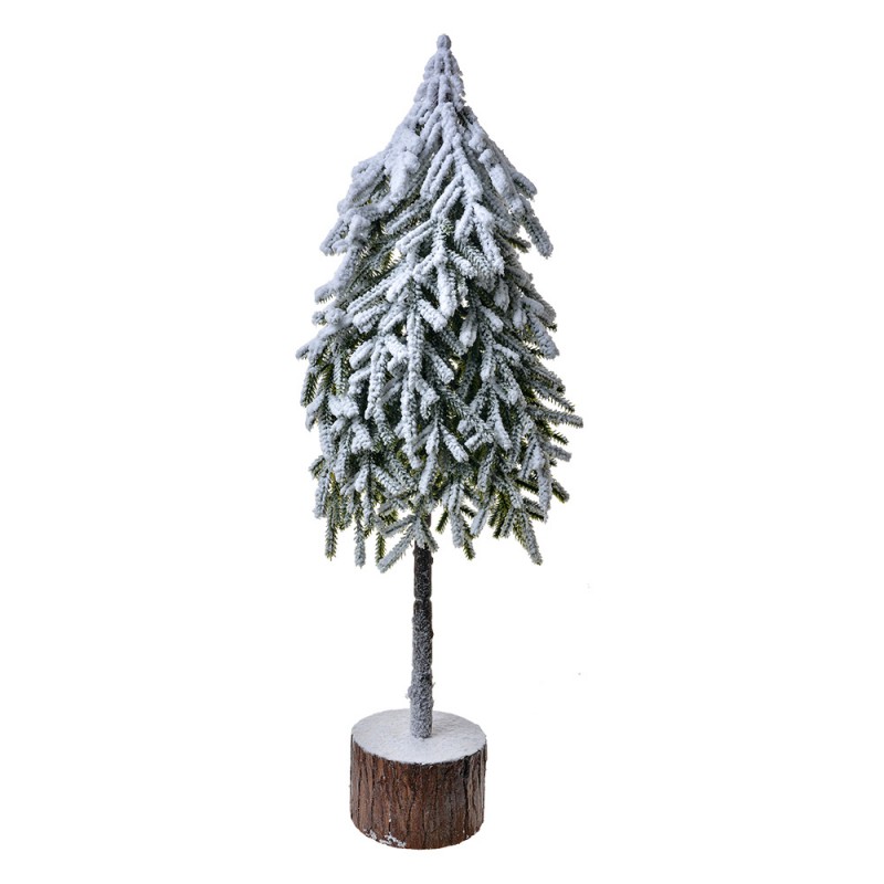 65580 Décoration de Noël Sapin de Noël 20x15x53 cm Gris Blanc Plastique